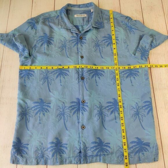 Tommy Bahama Palms 100% Silk Short Sleeve Camp Shirt sz L - Picture 6 of 9